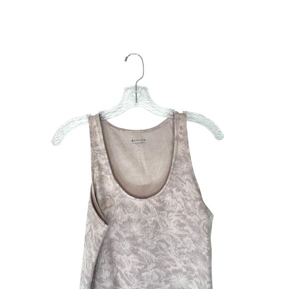 Athleta Frosted Floral Velvety Pink Workout Athletic Scoop Tank Top Size Large - Picture 5 of 10